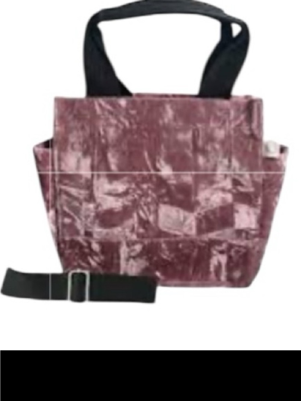 Koala pink crushed velvet Quilted small tote/ crossbody bag NWT
